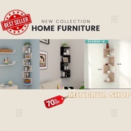🔥READY STOCK🔥DIY 5/7Layer Wall Mounted Corner Hanging Shelf Zigzag Waterproof Bookshelf Rack Rak Dap