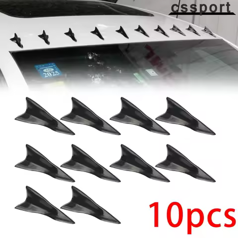 10Pcs Universal Rear Roof Shark Fins Spoiler Wing Kit Car Roof Spoiler Bumper Spoiler Shark Fin Diff