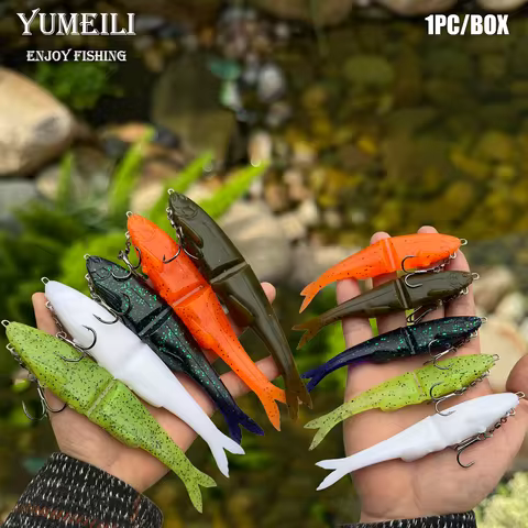 YUMEILI Double-Section Fishing Lure, Featuring a Double-Segment Body and a Forked Tail