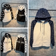 Zip-up sweatshirt with STAR print, thick cotton felt, shape from 40-76kg
