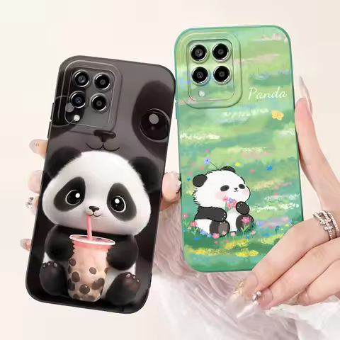 For Samsung Galaxy M33 M53 5G Case SM-M33B SM-M536B Shockproof Cover Cute Panda Phone Back Coque For