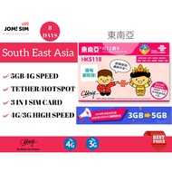 [Singapore, Thailand, Laos, Indonesia, Philippines, etc] South East Asia Travel Sim Card [4GB 4G Con