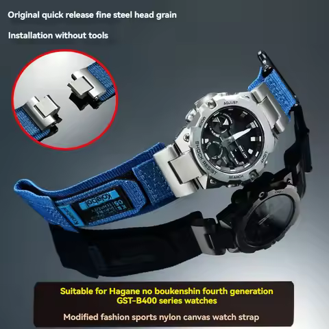 For Casio G-SHOCK 5657 GST-B400 GST-B400D Modified Canvas Wristband GST-B400CD GST-B400AD Nylon Watc