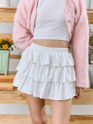 [umore.made] Iris ruffle skirt กระโปรงระบาย มีซับในกางเกง ทรงน่ารักมาก แมชได้กับทุกลุค