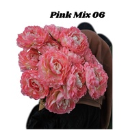 Artificial Flowers Decorative Peony Lucky 7 Branches Premium Decorative Ornaments