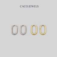 CACO 18k Gold Vermeil 925 Sterling Silver Rectangle Earring "Frame" (1 Pair)