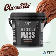 AFIT Muscle Mass Chocolate Flavor Protein Powder 1kg - High Protein Bodybuilding Supplement with Fre