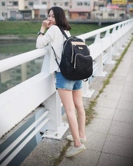 後背包 媽媽包 大容量 背包 防潑水尼龍包 - 黑色