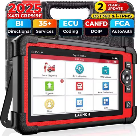 2025 NEW LAUNCH X431 CRP919E OBD2 Scanner Bidirectional Scan Tool as CRP919EBT, CANFD & DoIP, ECU Co