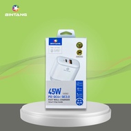 CHARGER WITH CABLE MULTI SLOT PD+QC BINTANG 45W 1M A2526C
