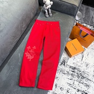 Chrome Hearts Chrome Hearts Chrome Hearts Dopamine Red Big Cross Leather Men Women Same Style