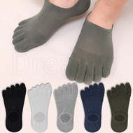 1/2Pairs Summer Thin Men's Five-finger Socks - Solid Color Spring Male Sock - Breathable Invisible S