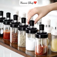 COMBO of 5 glass spice jars - Convenient kitchen spice jars