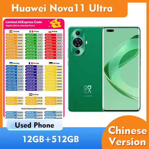 HUAWEI Nova11 Ultra 4G 12GB RAM 512GB ROM Smartphone 6.78inches 2652x1200px 4500mAh CPU Qualcomm Sna