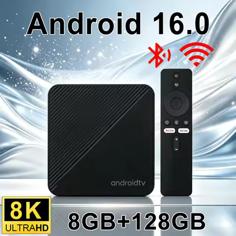 T8 Android Smart TV Box Rockchip RK3518 Android 16 8GB 128GB Support WiFi 6 BT 5.4 Voice Remote 4K 8