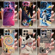 Casing For Motorola Moto G15 Case Aesthetic Fashion Cute Cat Soft Silicone Back Cover MOTO G75 G15 G
