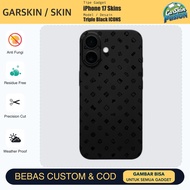 Vinyl Skin iphone 17 Triple Black ICONS Anti-Scratch Protector Case | By Fusion | Code - 3T7O