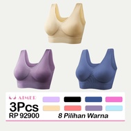 AIMER (3pcs) Comfortable Push Up Underwire Bra Seamless Women's Underwear Cup Bra Everyday Wear 811