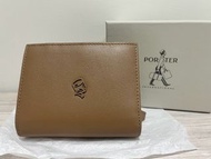 PORTER INTERNATIONAL - 內斂質蘊CENTRIC真皮雙折零錢短夾 - 棕褐 全新 短夾 錢包 真皮 咖啡色短夾 男女皆可 porter 11713-009 38
