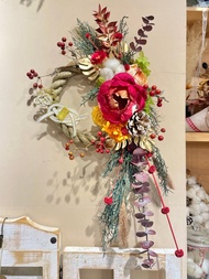 | 小夢境花藝 | 2026 紅喜迎春 祈福注連繩 馬年注連繩