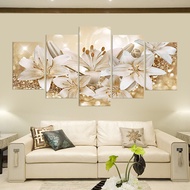 Fashion Wall Art Canvas Painting 5 Pieces Fashion Beautiful Flower Living Room Decoration art Prints