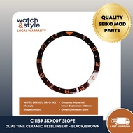 CI1189 SKX007/SRPD Slope Ceramic Bezel Insert - Dual Time Black/Brown