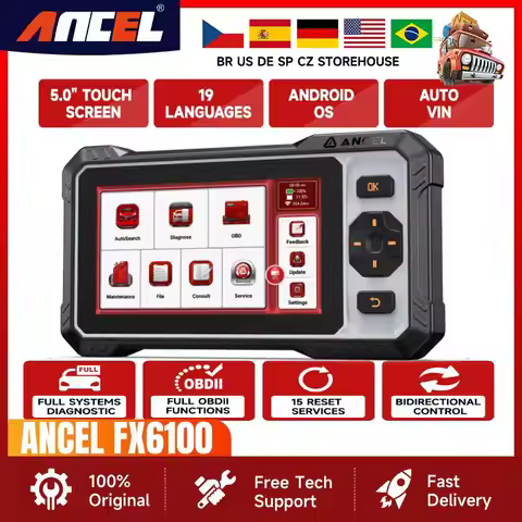 ANCEL FX6100 OBD2 Automotive Scanner Code Reader D.PF Regen A/F TPMS SRS ABS Oil EPB All System 15+ 