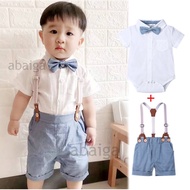 Baptismal Baby Boy Set Gentleman Boss Formal Suit Christening Clothes for Baby Boy 1 Year Old Blue T