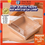 Kraft White Square Cake Paper Box Food Packaging Cake Box Kotak Kek Sandwich Box Gift Box Eco-Friend