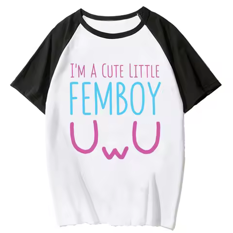 Femboy t-shirts women graphic manga tshirt female streetwear manga graphic clothing