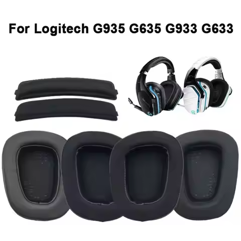 Replacement Headphone Earpads Covers for Logitech G935 G635 G933 G633 Headphones Headband Ear Pads