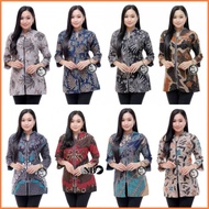 PO529 Atasan Batik Wanita Modern Baju Kerja Guru Pns Karyawan baju Aca