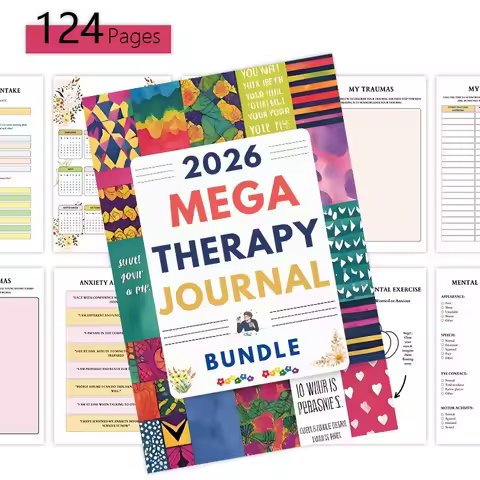 2026Ultimate Therapy Journal Mental Healing Diary Self Care Guided Notebook Anxiety Relief Emotional