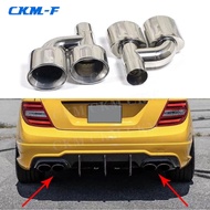 Stainless Steel Exhaust Muffler Tailpipe Tips For Mercedes Benz C E Class W204 C63 AMG C300 W212 E63