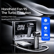 JisuLife 9S Pro Handheld Turbo Fan | Chrome Mirror LED Display | Ultra Strong Wind | Pocket Size Por