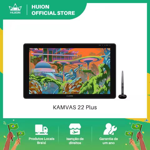 HUION Kamvas 22 Plus Graphic Pen Display Digital Art Painting Tablet QD Monitor 21.5 inch with Anti-