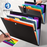 BO A4 File Folder Bag, 7 Pockets Color Insert Accordion File Organizer, Simplicity Large Capacity Cl