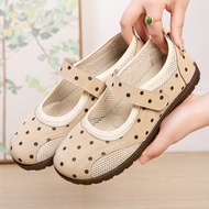 Polka Dot Women's Shoes - Velcro Fastening & Soft Sole