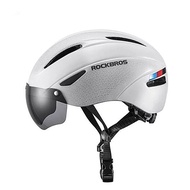 Rockbros WT-018 Bike Helmet With Glasses White