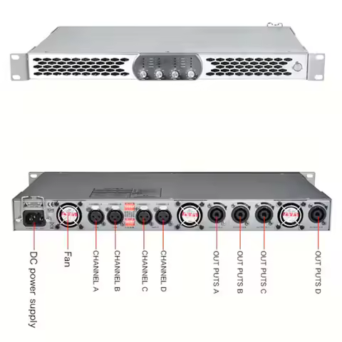 POWERMINIS 200W 400W 600W 800W 4 channel sound equipment AMP professional power amplifier class d 1u