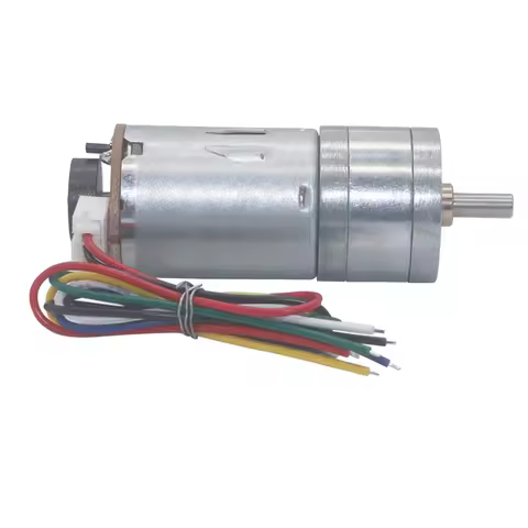 JGA25-370 with Encoder Reduction DC Motor 6V 12V 24V High Torque 9kg.cm High Speed Electric Motor DC