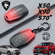 Proton X50/X90/S70 Key Cover 4 Buttons TPU Smart Keychain Kunci Kereta Proton Accessories