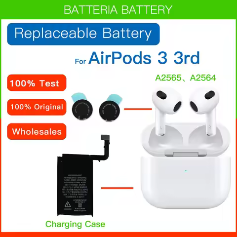 Genuine Original Replacement Battery 3.67V For Apple Airpods 3 Gen A2565 A2564 A2897 Airpod 3rd Rech