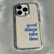 Good Things Take Time Lens Frame Case for iPhone 17 16 15 14 13 12 11 Pro Max 17 Air XS X XR 8 7 Plu