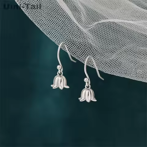 Uini-Tail Hot Selling New 925 Tibetan Silver Sweet Bell Orchid Earrings Fashion Trend Delicate Dynam
