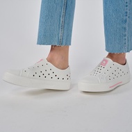 moz瑞典 駝鹿 洞洞餅乾水鞋 (白/粉標) 舒適厚底 防潑水-附鞋扣