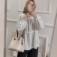 Blouse moon balon rempel Bloush wanita terbaru 2021 kekinian Blouse terbaru 2022 Blouse wanita korea