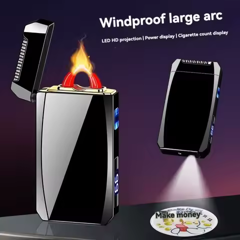 Creative Projection Love Cigarette Lighter Large Firepower Arc Lighter Tpye-C Rechargeable Cigarette