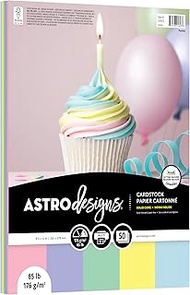 Astrodesigns Pastel Cardstock, 8.5" x 11", 65 lb., Assorted Pastel, 50 Sheets (91803)
