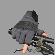 Sarung Tangan Sepeda Setengah Jari roadbike MTB No Rockbros Shimano - Black MTB Hitam